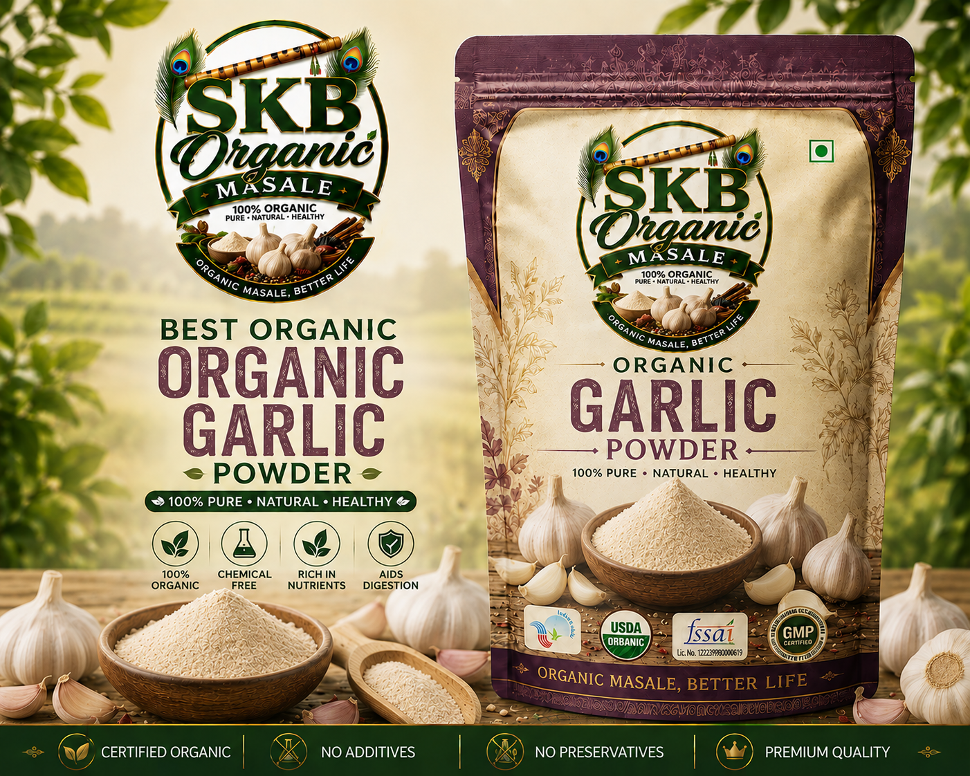 100% Pure Organic Garlic Powder – Benefits, Uses & Storage Tips